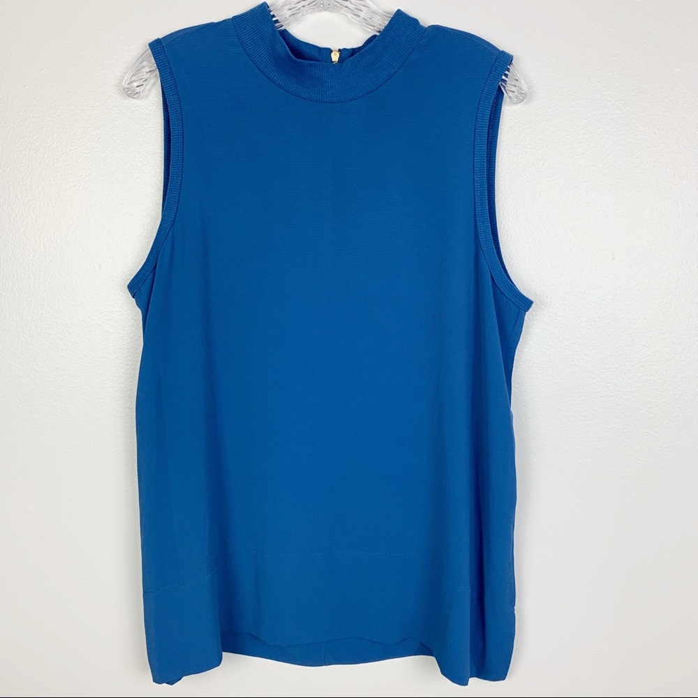 Bobeau Tank Top Exposed Zipper Blue Large C10